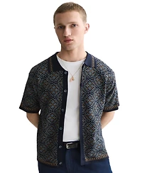 Scotch & Soda Men's Jacquard Knitted Short-Sleeve Shirt
