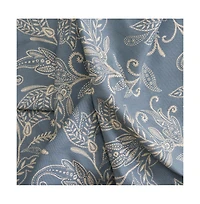 Ellis Curtain Lexington Leaf Pattern Scallop Window Valance 58"x15" Blue