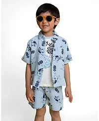 Bluey Boys' 2T-4T Hawaiian Shirt, Tee and Shorts Set
