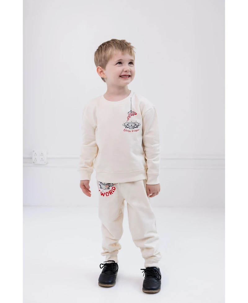 Disney Boys Lion King Toy Story Cars French Terry Sweatshirt and Jogger Pants Outfit Set to (2T - 10-12)