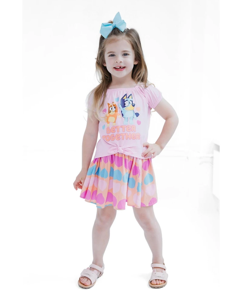 Bluey Toddler Girls (2T-5T) Two-Piece T-Shirt and Skirt Set