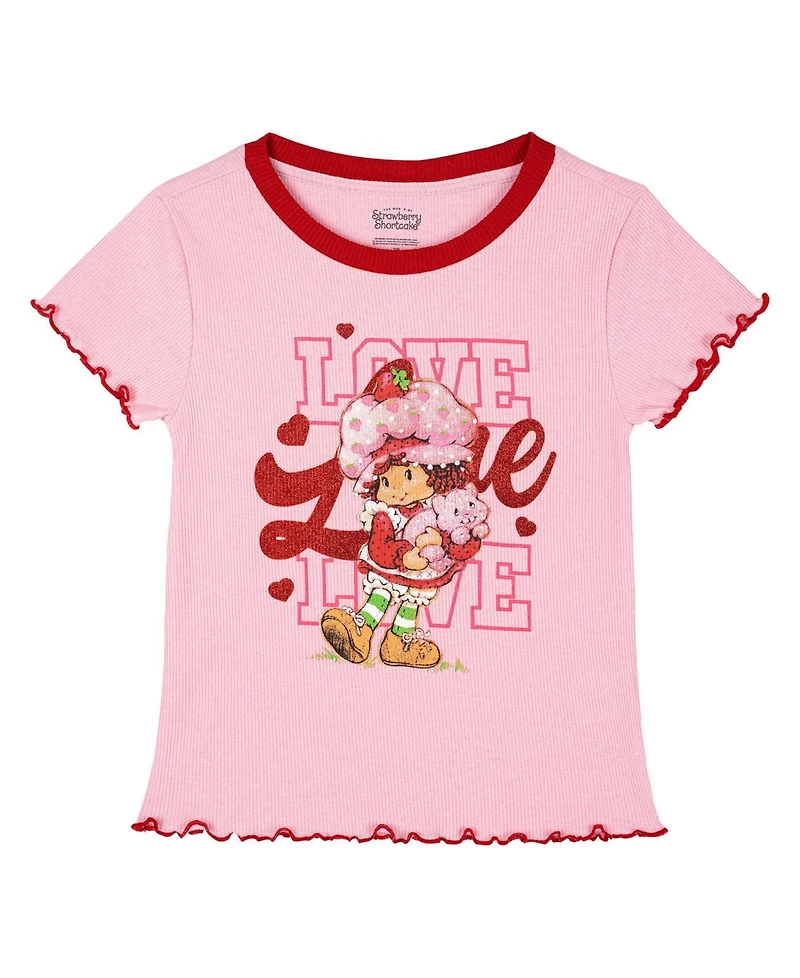 Strawberry Shortcake Girls' 5-12 2-Piece Short Sleeve T-Shirt and Flare Pants Set