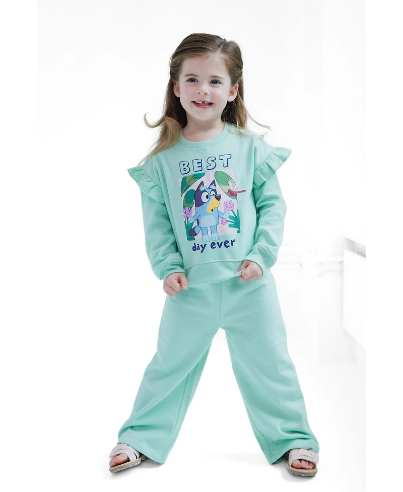 Bluey Girl's (5-12) 2-Piece Fleece Sweatshirt and Pants Set