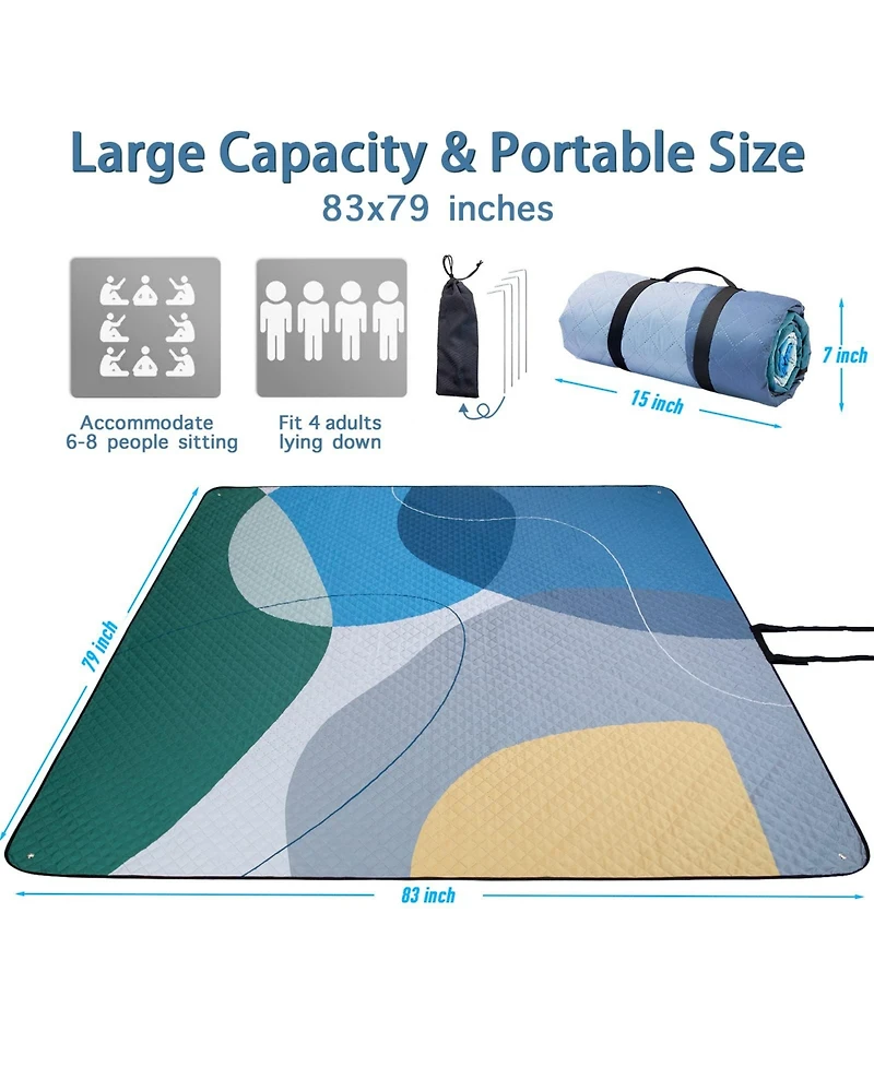 Aofar Picnic Blanket Waterproof Sandproof Beach Mat