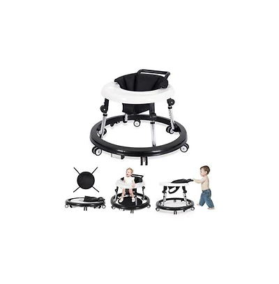 Kmaier Baby Walker Portable Adjustable Height Foldable Toddler Walker 9 Adjustable Heights, Baby Walker with Wheels Portable