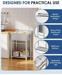 Aecojoy Stainless Steel Utility Sink