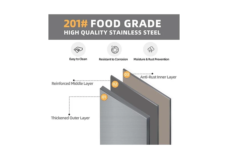 Aecojoy Stainless Steel Kitchen Cabinets, 57"x19.7" Commercial Worktable with Extend Panel and Adjustable Shelf
