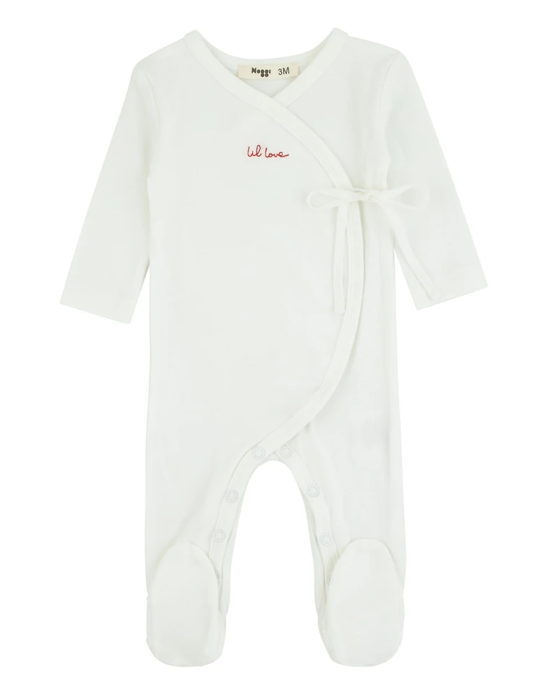 NoggiWear Baby ( 1M to 9 M ) Lil Love Embroidered Wrap Footie