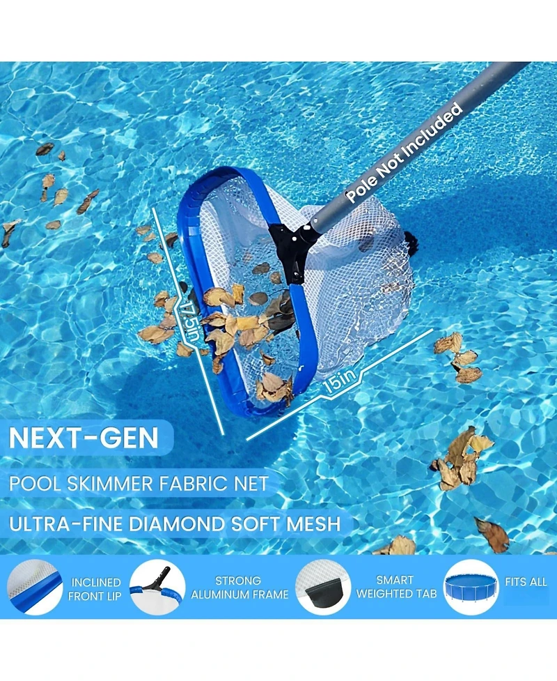 Xdovet Pool Net Heavy Duty Leaf Aluminum Frame Mesh Bag