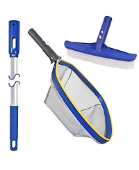 Xdovet Pool Brush Skimmer Net Telescopic Pole Kit
