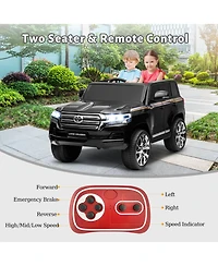 homfan Licensed Toyota Land Cruiser 2 Seater Remote Control Ride-On Car, 66 lb. Capacity, Ages 3+