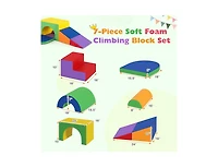 Slickblue Toddler Soft Play Climbing Blocks Set, 7 Pieces with Pu Leather Cover