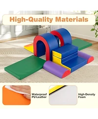 Slickblue 10-Piece Toddler Foam Climber Set with Soft Pu Leather Covers