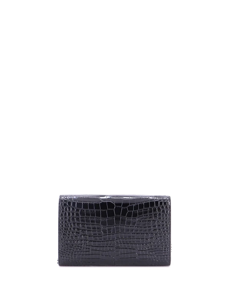 Pre-Owned Saint Laurent Uptown Chain Wallet Embossed Leather