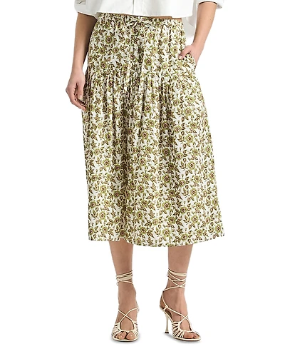 Derek Lam 10 Crosby Women's Beau Printed Cotton Drop Waist Skirt
