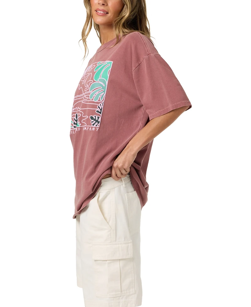 O'Neill Women's Garment-Dyed Graphic Oversized T-Shirt