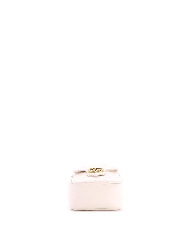 Pre-Owned Gucci Mini Gg Marmont Front Pocket Bucket Bag Matelasse Leather