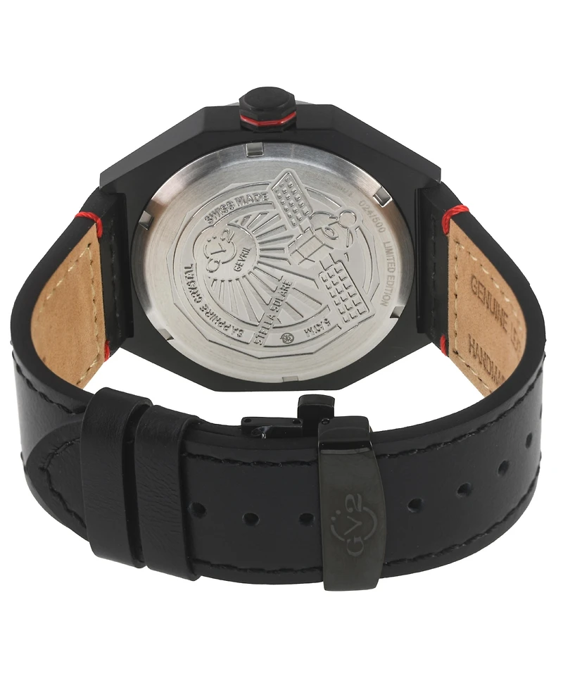 GV2 by Gevril Men's Stella Solare Swiss Quartz Italian Leather Strap Watch