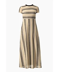 Ivonne Women's Chevron Stripe Crochet Knit Maxi Dress