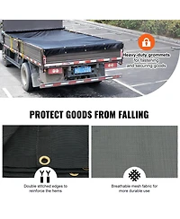 Vevor Dump Truck Tarp Mesh Tarp 6 x 14 ft Pvc 18oz Double Pockets Trailer Shade