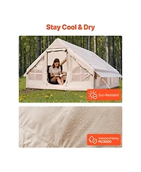 Vevor Inflatable Tent for Camping 5-8 Person Glamping Tent with Pump Easy Set up