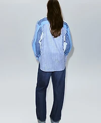 Mango Women's Cotton Striped Shirt