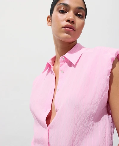 Mango Women's Embroidery Striped Shirt