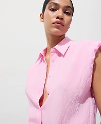 Mango Women's Embroidery Striped Shirt