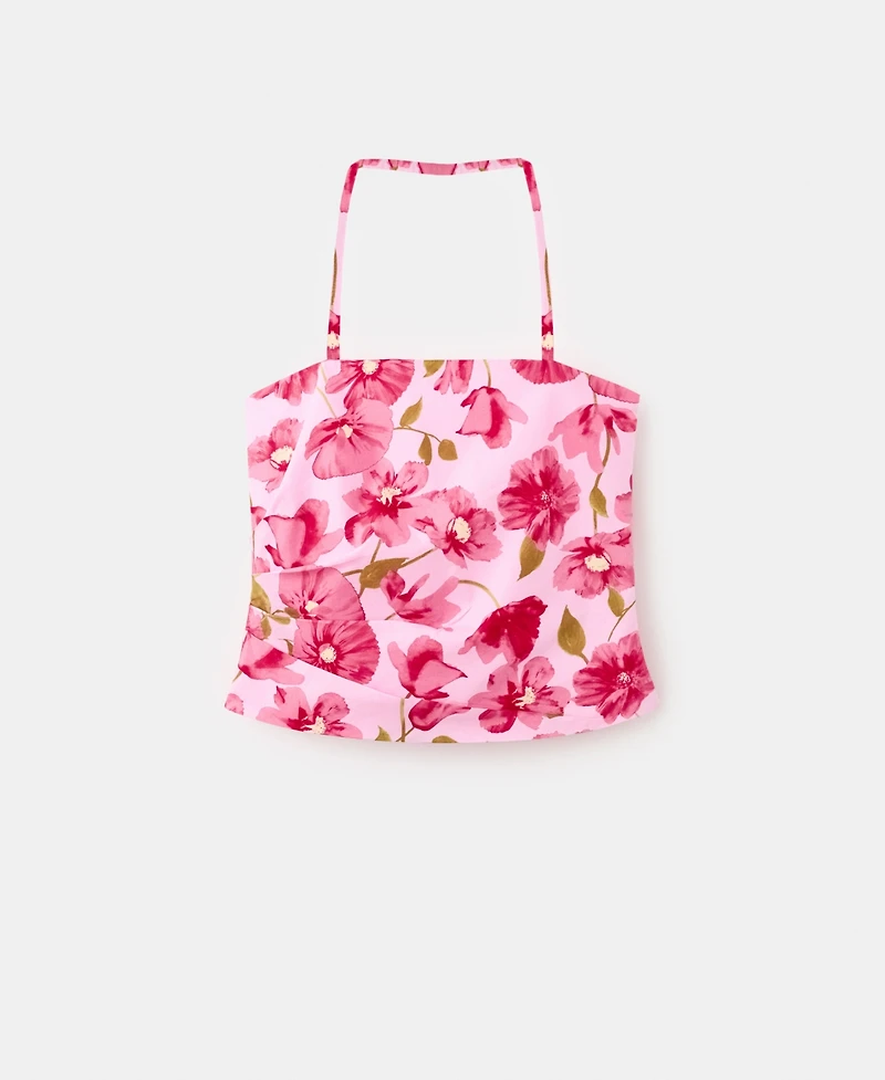 Mango Women's Floral Halter-Neck Top