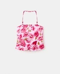 Mango Women's Floral Halter-Neck Top
