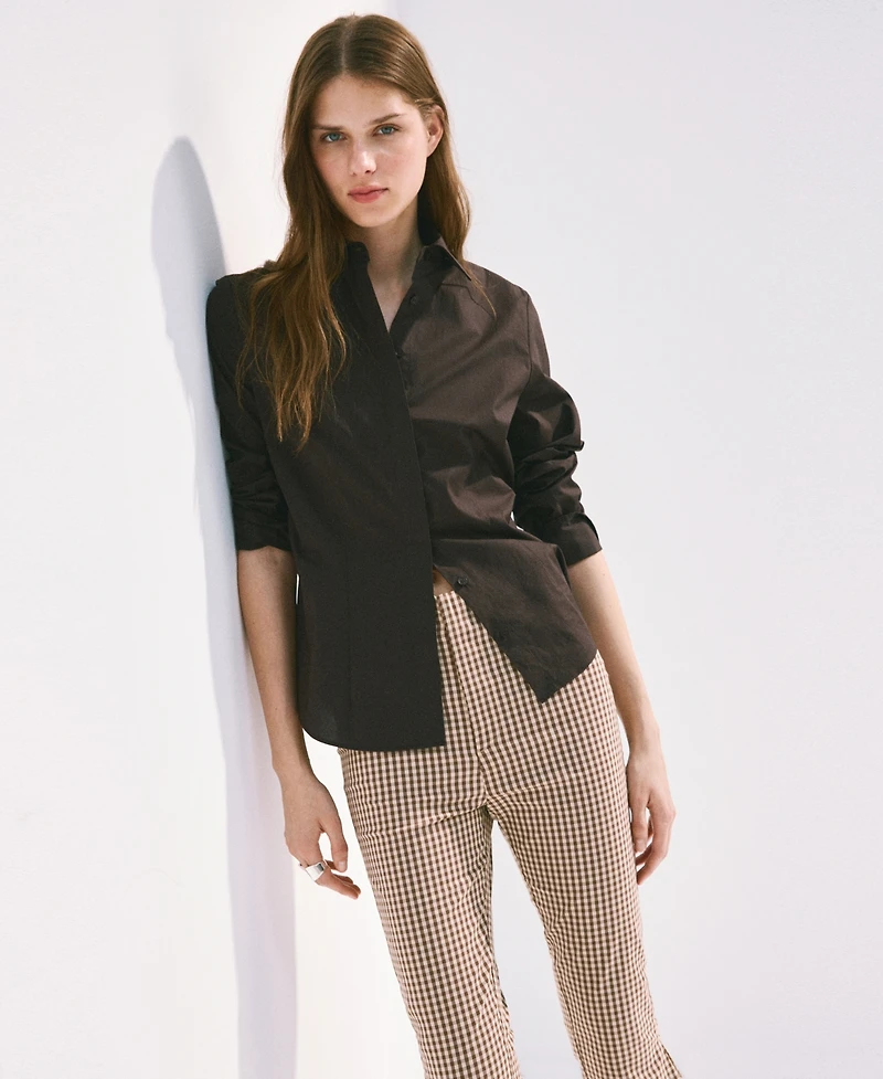 Mango Women's Gingham Capri Pants