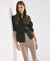 Mango Women's Gingham Capri Pants