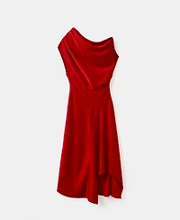 Mango Women's Asymmetrical Satin Dress