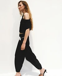 Mango Women's Mid-Rise Baggy Pants
