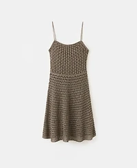 Mango Women's Lurex Detail Crocheted Dress