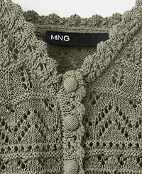 Mango Women's Buttons Open-Knit Top