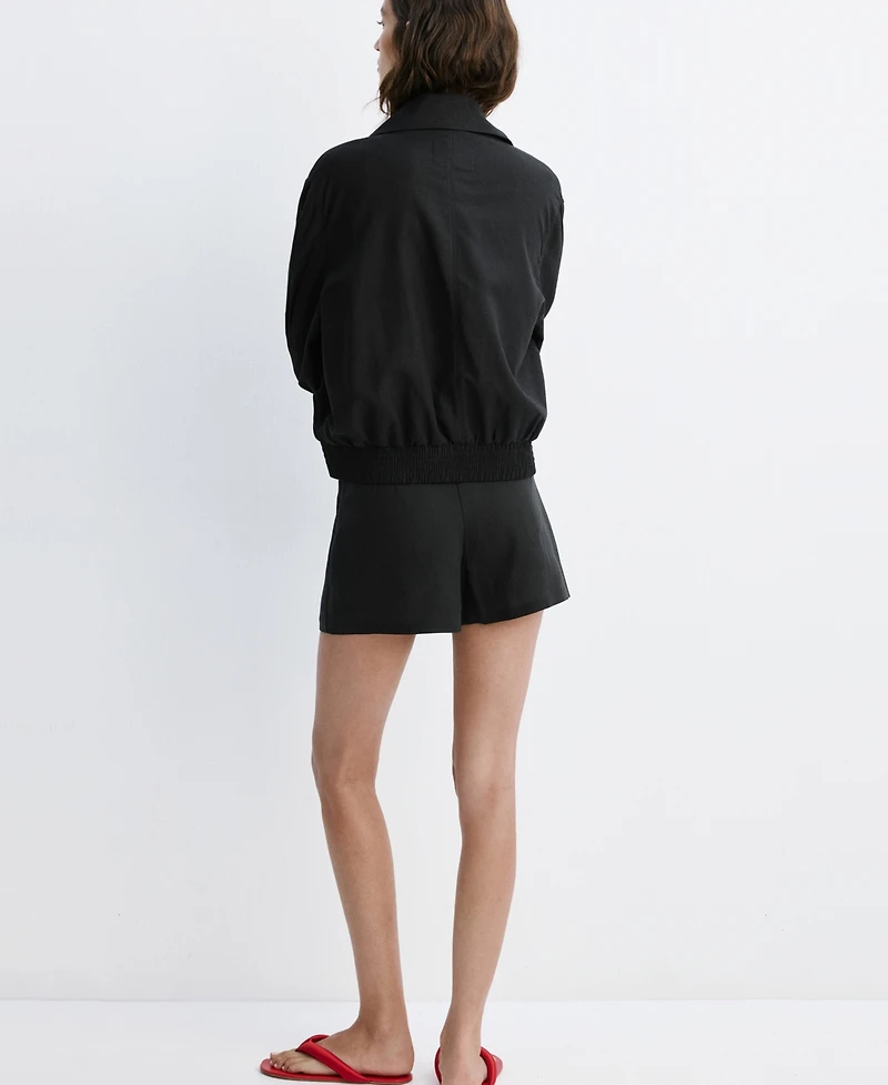 Mango Women's Funnel-Neck Bomber Jacket