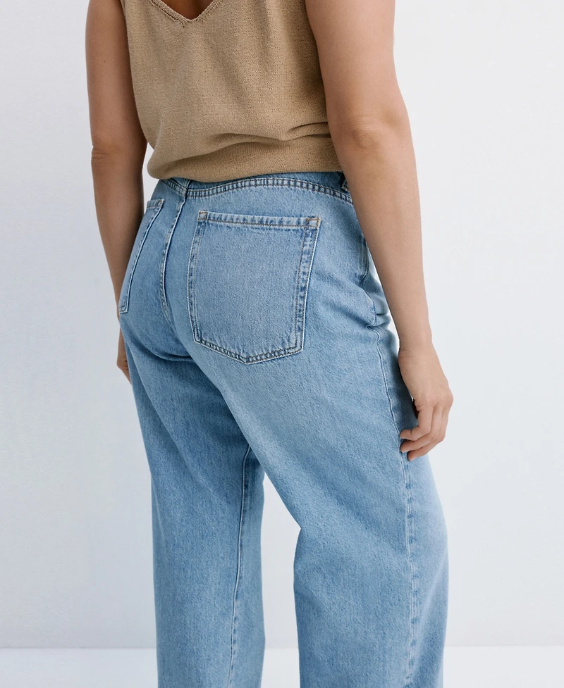 Mango Women's Danila High-Waisted Wide Leg Jeans