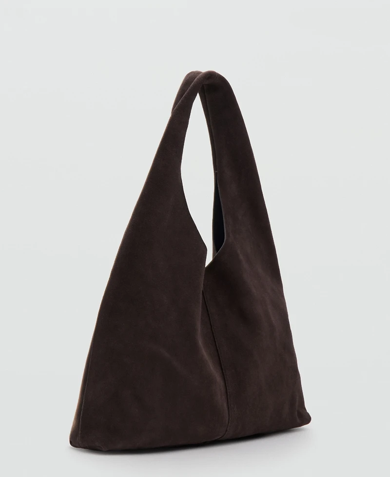 Mango Women's Suede Shopper Bag