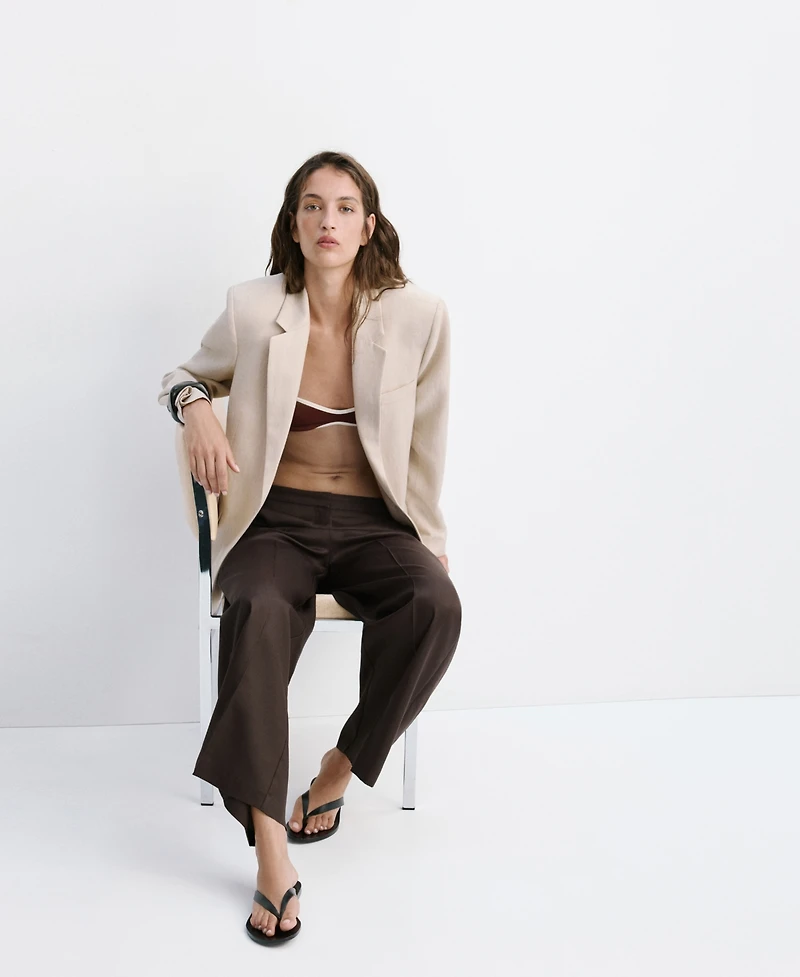 Mango Women's High-Waisted Lyocell Pants