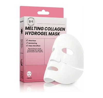 Lovery Korean Beauty Skincare Melting Collagen Hydrogel Face Mask Set, 3piece