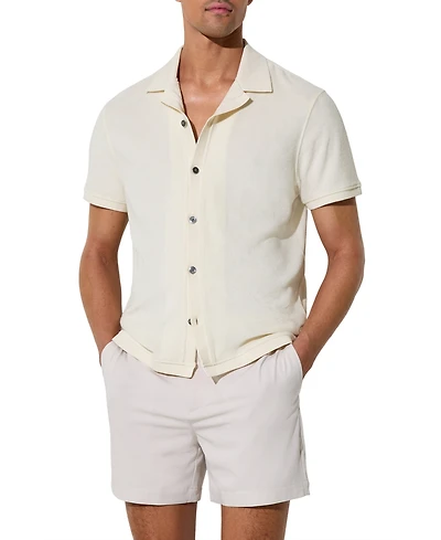 Reiss Men's Eden Towelling Short-Sleeve Shirt