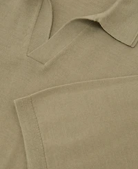 Reiss Men's Duchie Merino Wool Open-Collar Polo Shirt