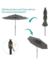 Sonkuki Enhance Your Outdoor Oasis with 10Feet Led 3-layer Patio Umbrella - Stylish, Durable, and Sun-Protective!