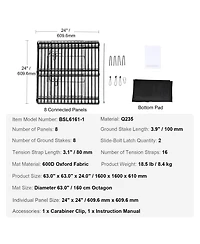 Vevor Dog Playpen 8 Panels Foldable Metal Dog Exercise Pen with Bottom Pad 24" H