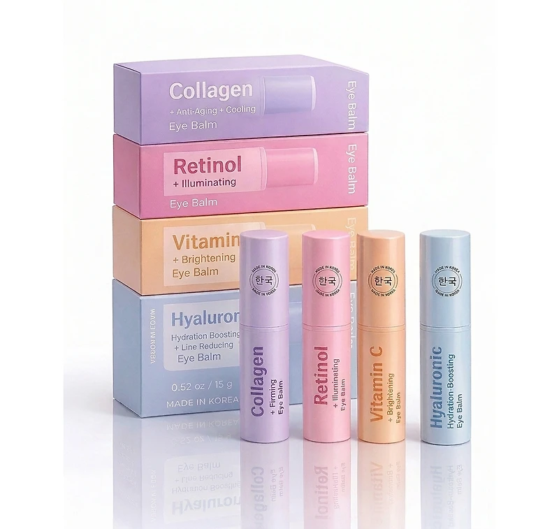 Lovery 4-Step Korean Eye Balm Collection - Korean Skin Care Complete Under-Eye Renewal Set