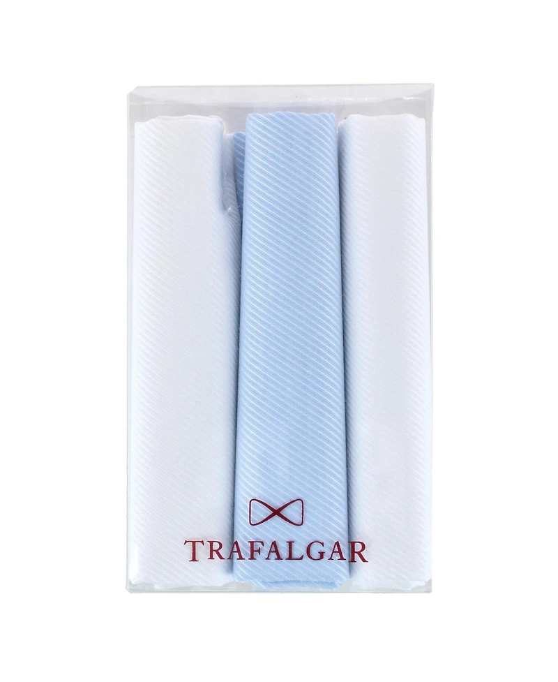 Trafalgar Men's Niles Pinstripe Cotton Handkerchiefs (Pack of 3