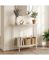 Slickblue Half Moon Entryway Console Table with Storage