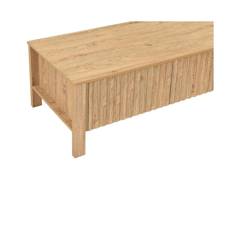 New Classic Furniture Thayer Wood Coffee Table with Two Drawers