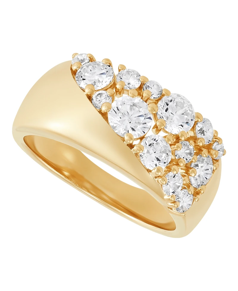 Macy's Lab-Grown White Sapphire (2 ct. t.w.) Band Ring in 14k Yellow Gold-Plated Sterling Silver